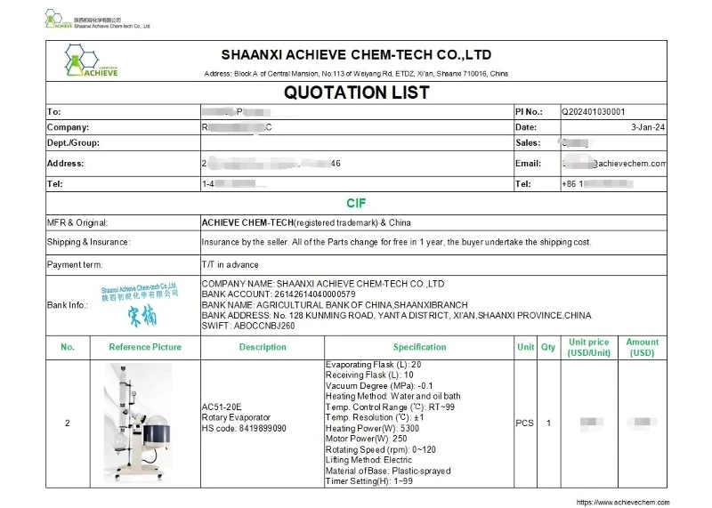 rotary evaporator quotation| Shaanxi achieve chem rotary evaporator quotation| Shaanxi achieve chem